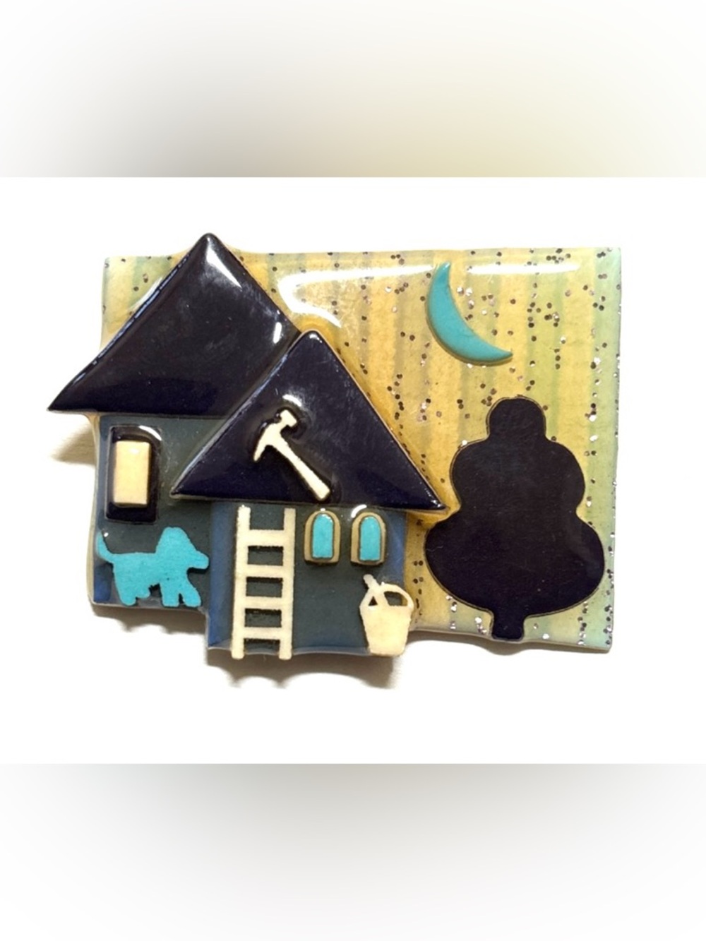 Lucinda Nighttime House Brooch Pin
